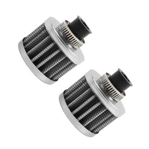 2Pcs Air Filter Cold Air Intake Filter Breather 12mm Valve Cover Sliver