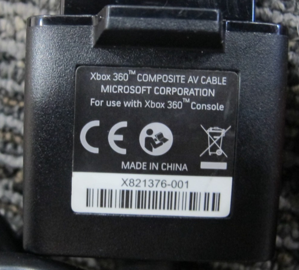 Microsoft Xbox 360 AV Composite Cable Black - OEM