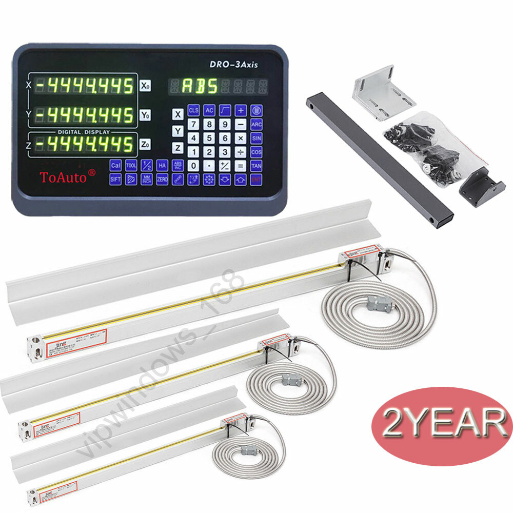 ToAuto DRO 1um Linear Scale Digital Readout 2/3 Axis for Bridgeport Mill Lathe
