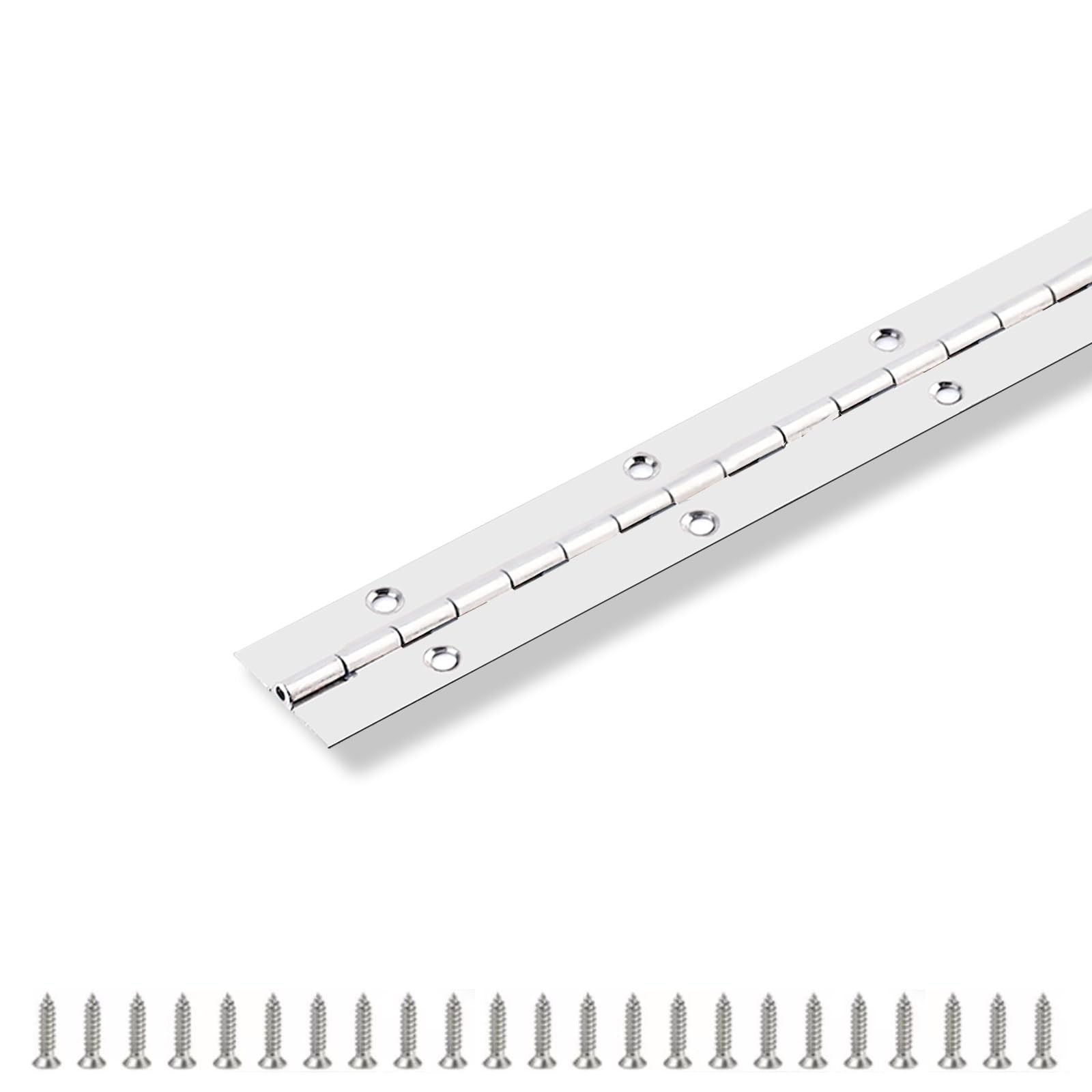 Stainless Steel Continuous Piano Hinge 48 x 1 Inch Heavy Duty with Screws