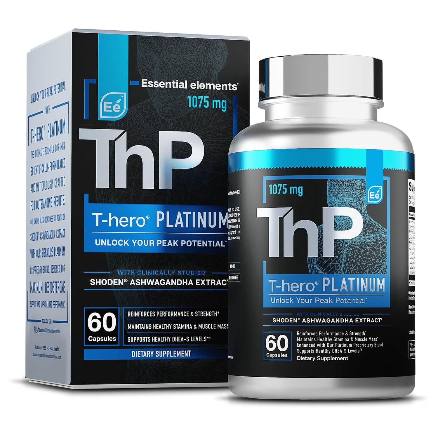 Essential Elements T-Hero Platinum - Testosterone Support for Men - Vitality and