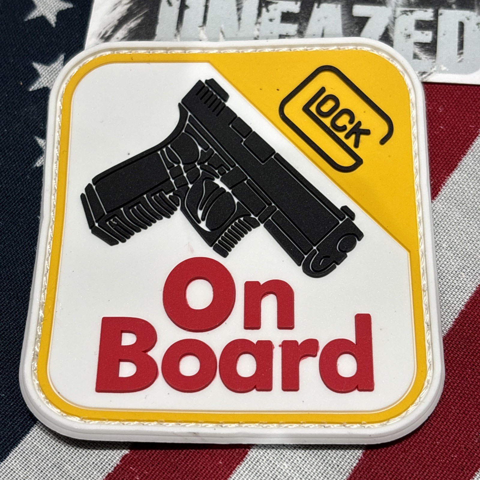 Glock On Board Morale Hook Back Patch High Quality 3d PVC LG 3”