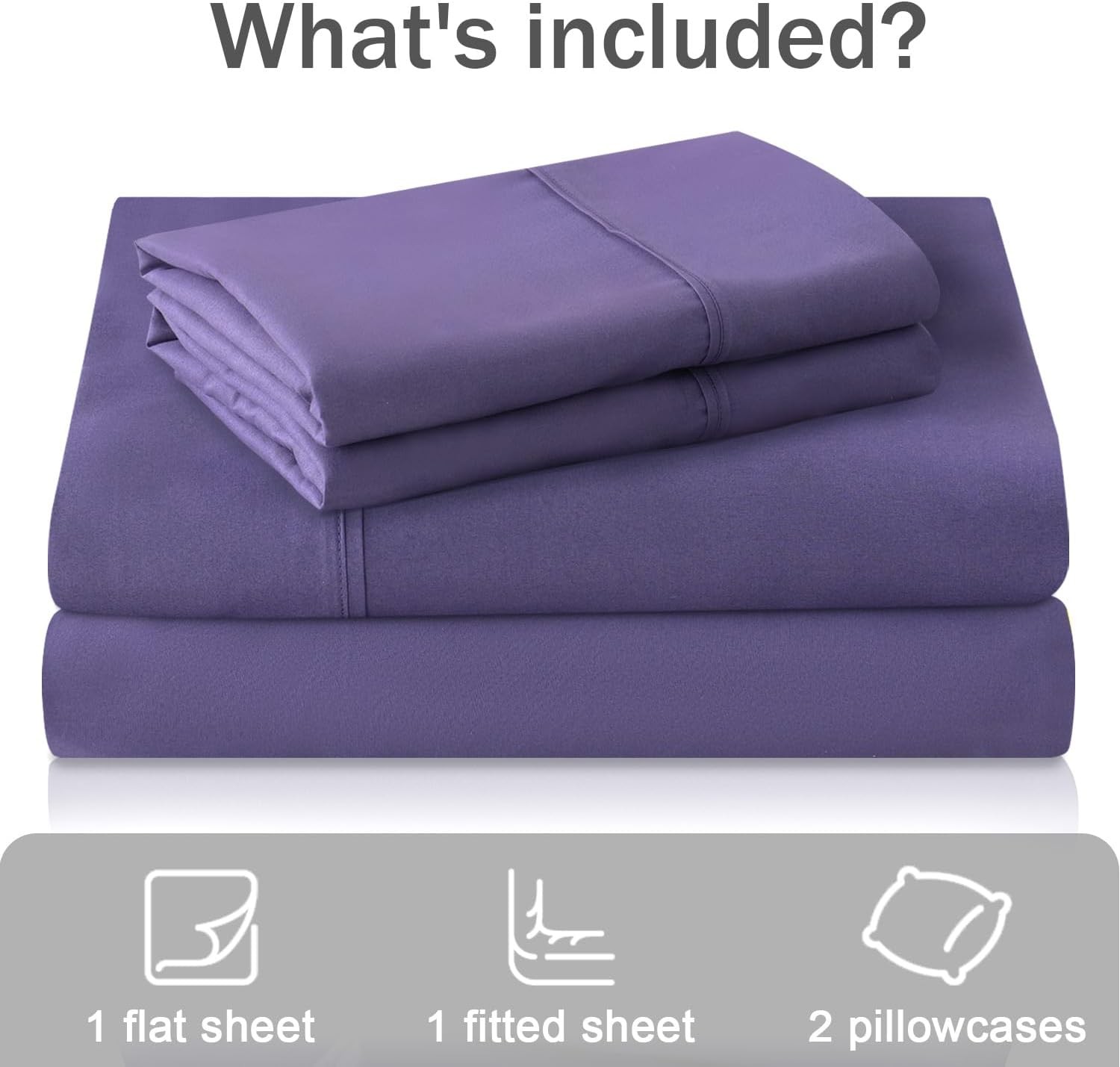 Full Bed Sheets Set Soft Breathable Bedding Sheet Set Sheets Set W/ 16" Deep