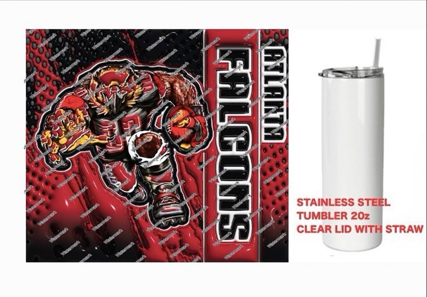 FALCONS   - COLORFUL 3D - Tumbler 20 oz Stainless Steel