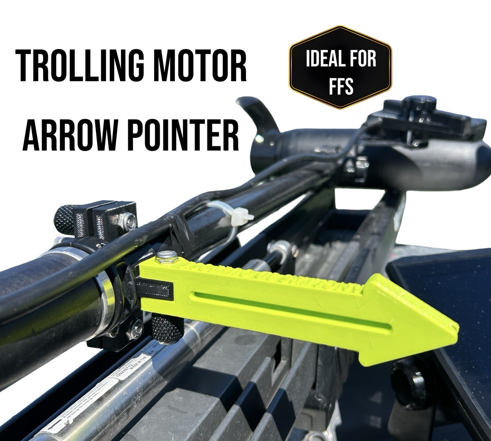 Trolling Motor Arrow Pointer - For Lowrance Ghost, etc - Livescope / FFS -YELLOW