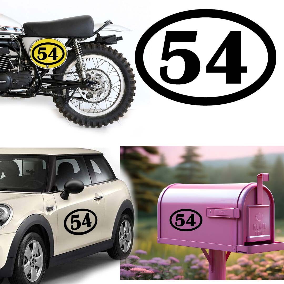 Number 54 v1 Oval, Sticker Vinyl