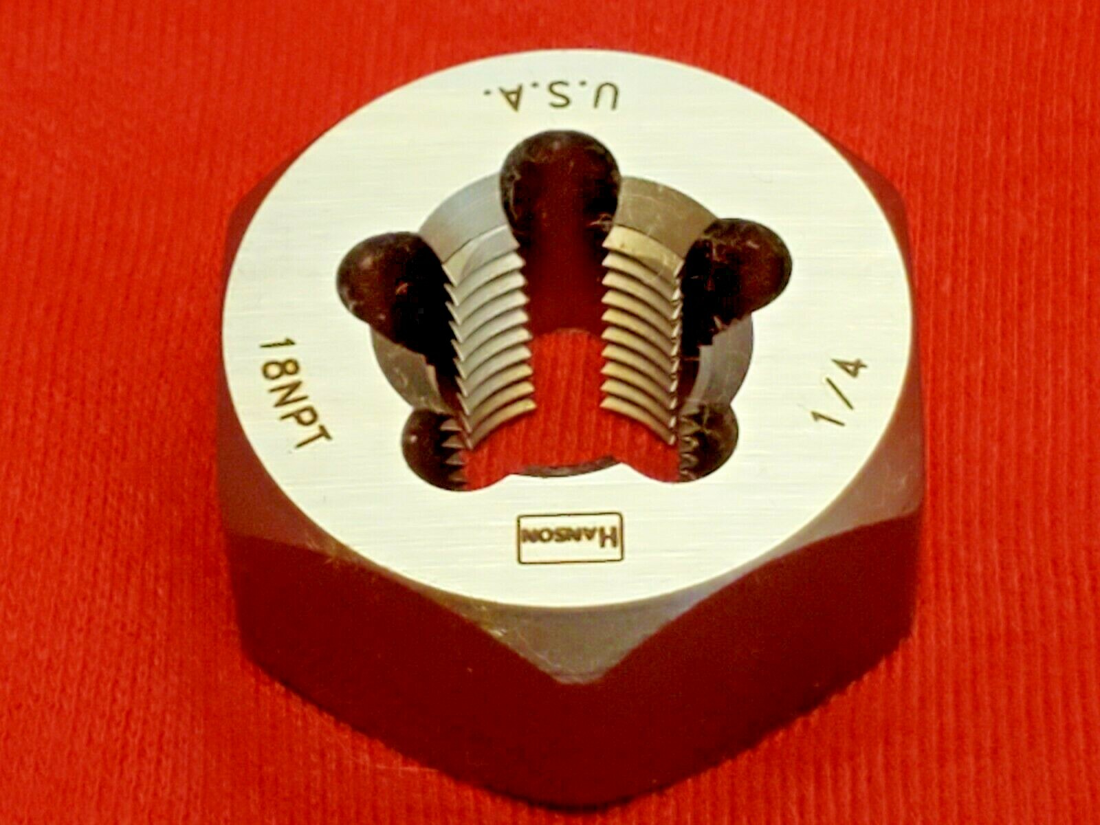 1/4 -18 NPT X 1.4" Hex Pipe Die Nut Irwin Hanson 7403 ZR Carbon Steel Rethread