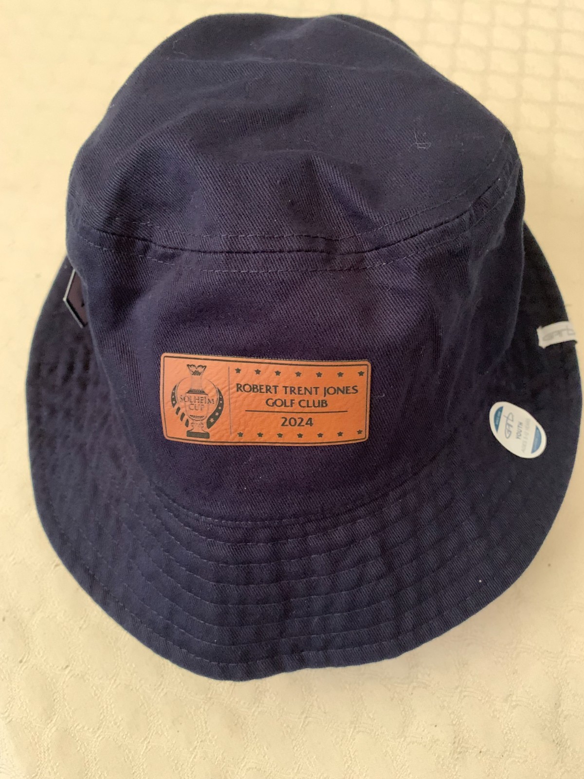 NEW 2024 Solheim Cup Golf Tournament YOUTH Bucket Hats Leather Patch Navy Blue