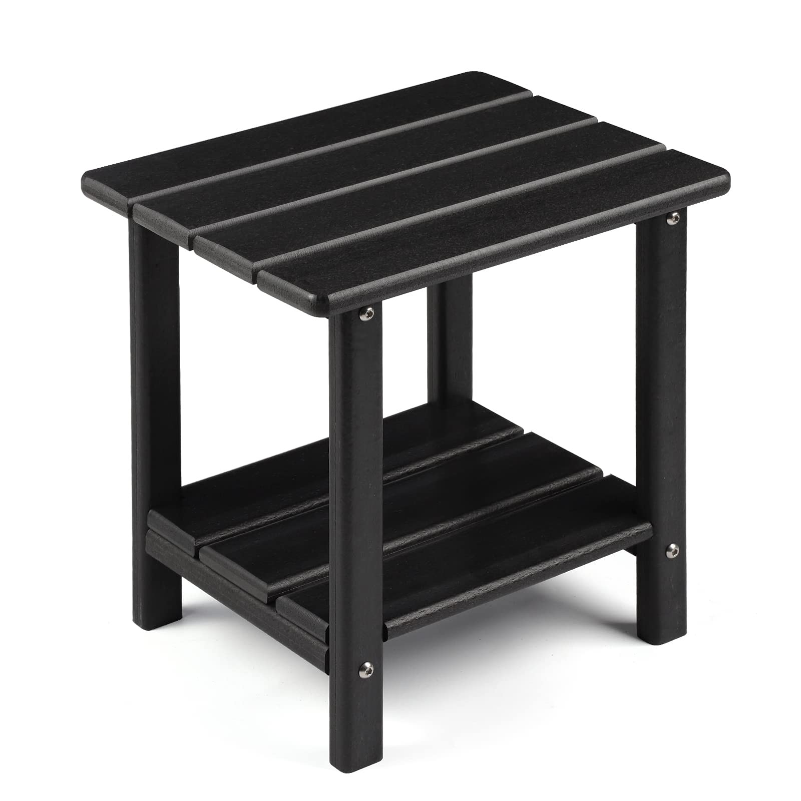 Adirondack Outdoor Side Table, 2-Tier Sturdy Patio End Table Weather Resistan...