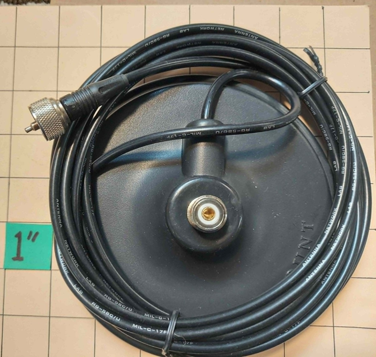 OMNITRONICS 5" MAGNET MOUNT IN BLACK WITH RG58 COAX ~~ NEW!!~~