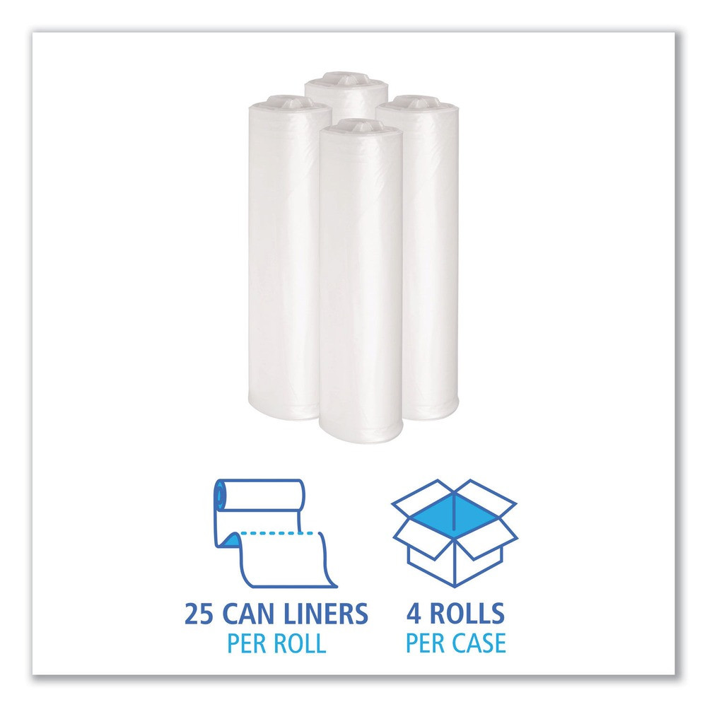Boardwalk 534 33 gal. Low-Density Polyethylene Can Liners - Clear (100/CT) New