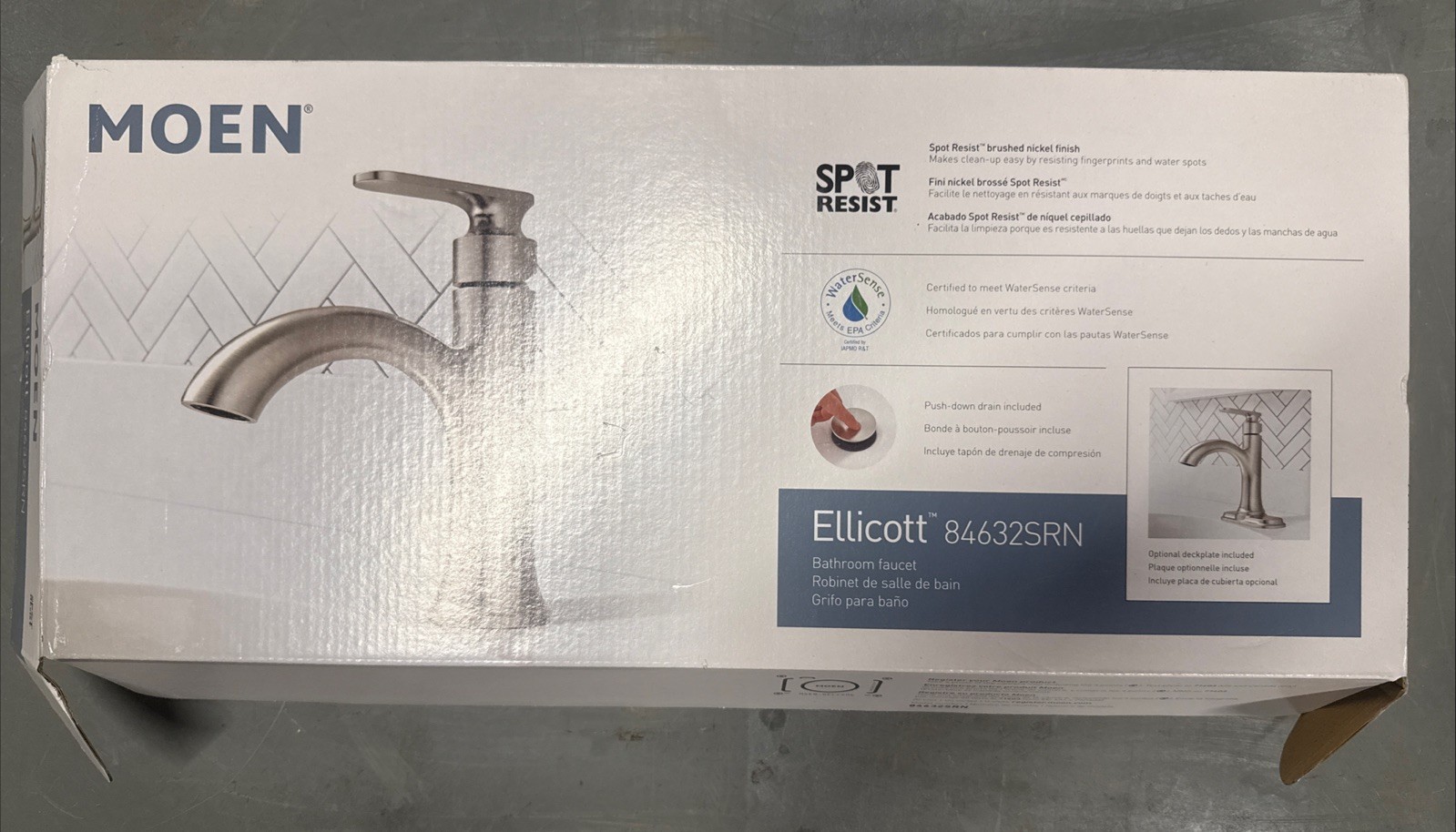 Moen Ellicott Single Handle Bathroom Faucet Brushed Nickel Finish