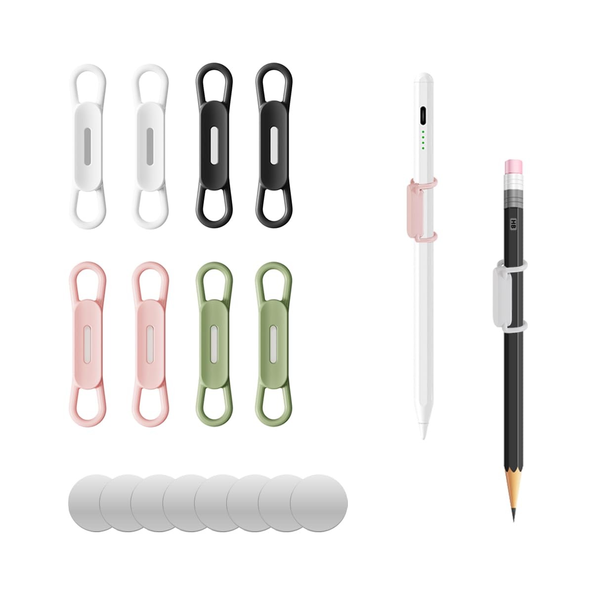 XYOFUN Magnetic Pen Holders Set of 8,Silicone Adjustable Pen Pencil Holder,Fl...