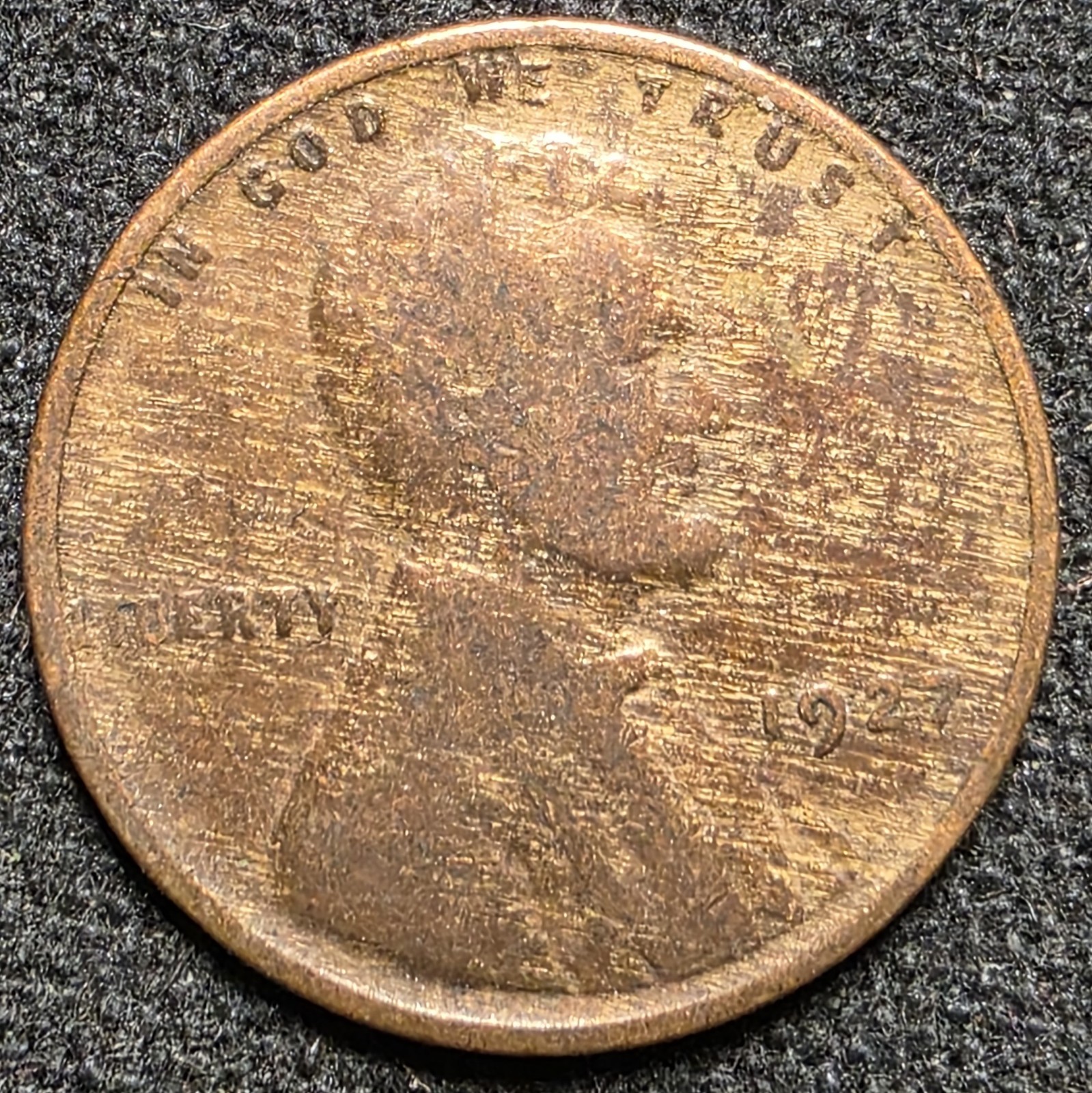 1927 FRONT & BACK WOODY, IMPROPER ALLOY MIX LINCOLN WHEAT CENT