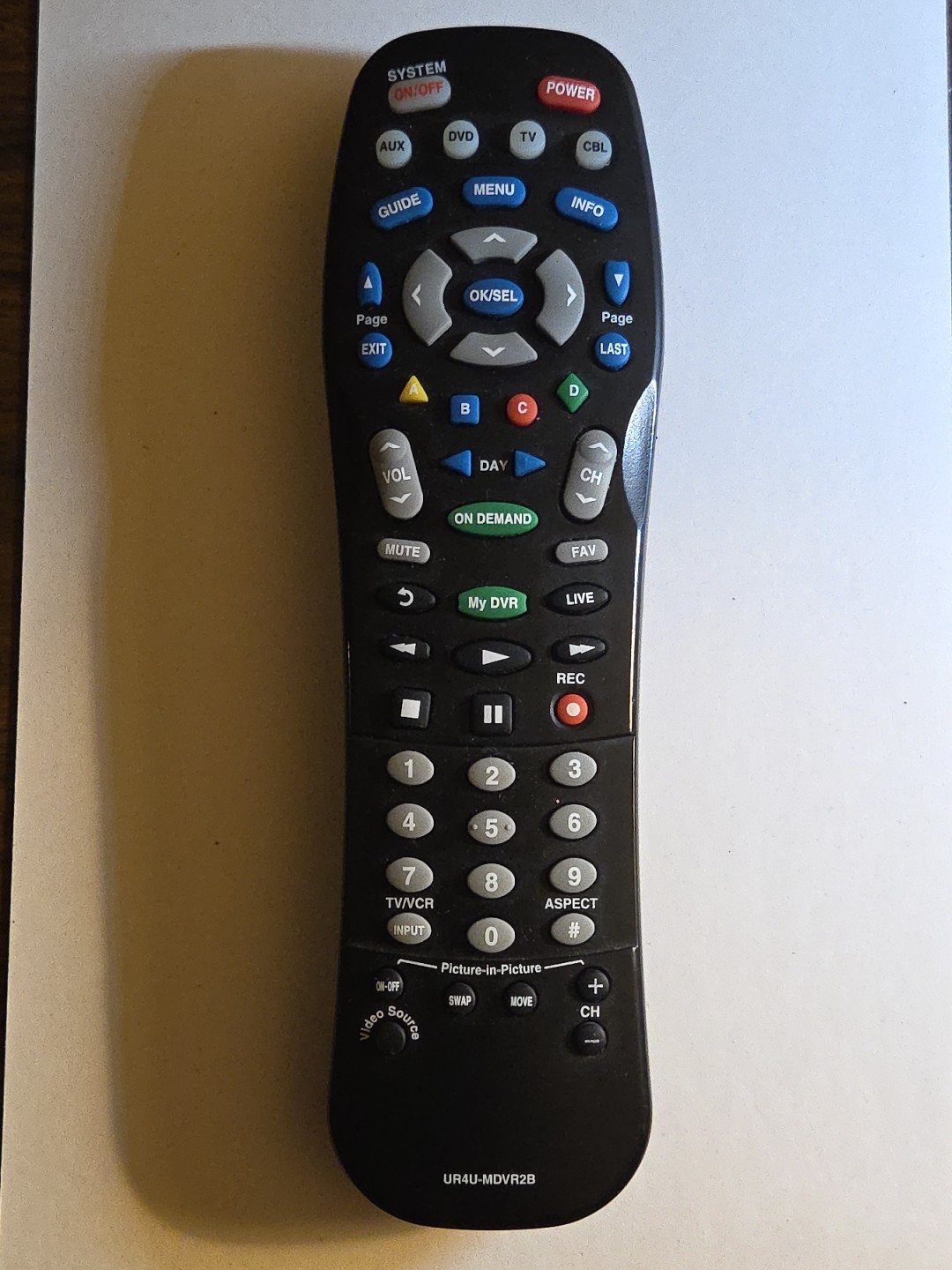 Universal 4-Function Remote Control UR4U-MDVR2B Digital HD DVR