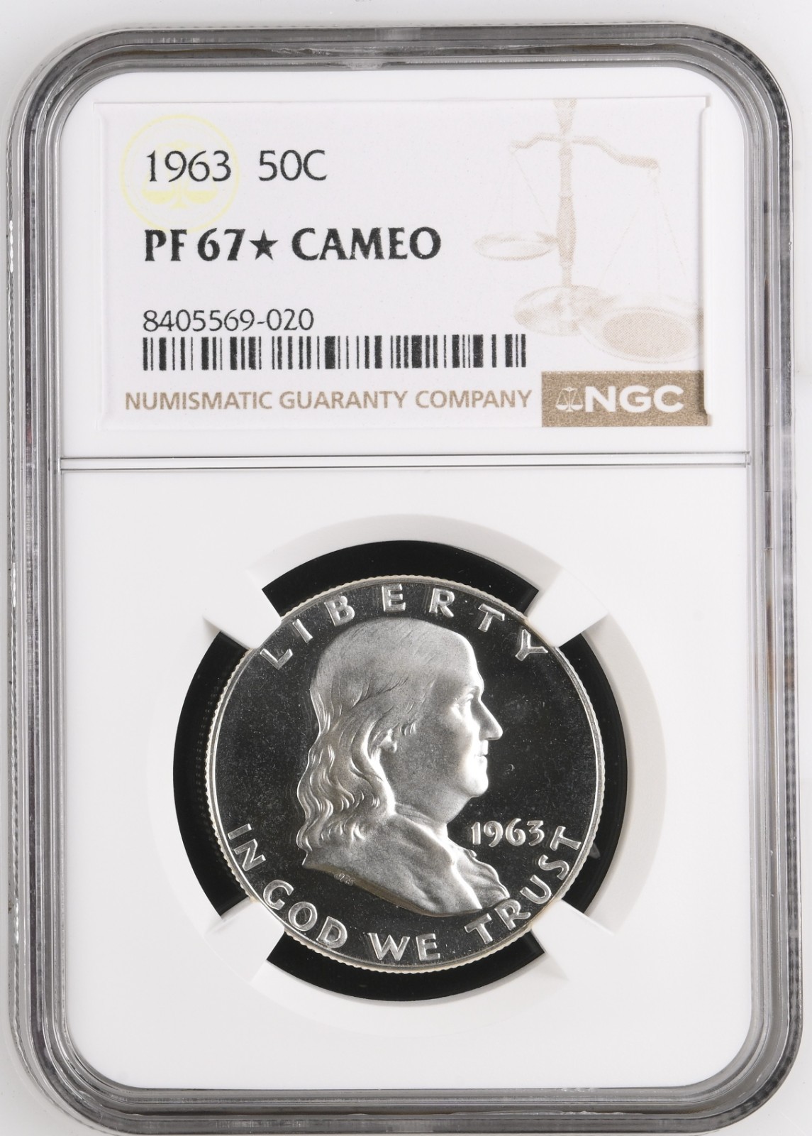 1963 Franklin Half Dollar NGC PR67 Cameo STAR Silver Proof Coin 50C