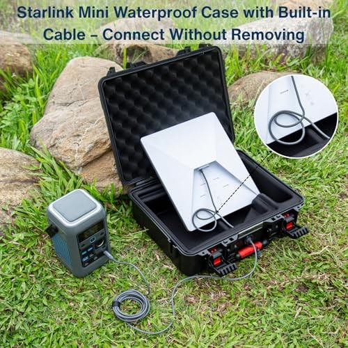 IP67 Waterproof Storage Case for Starlink Mini with Waterproof DC Female
