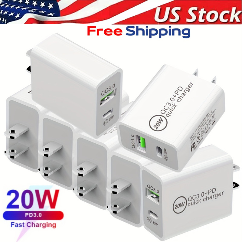 For iPhone 14 13 12 11  20W Fast Charger Block USB Type C Wall Power Adapter Lot