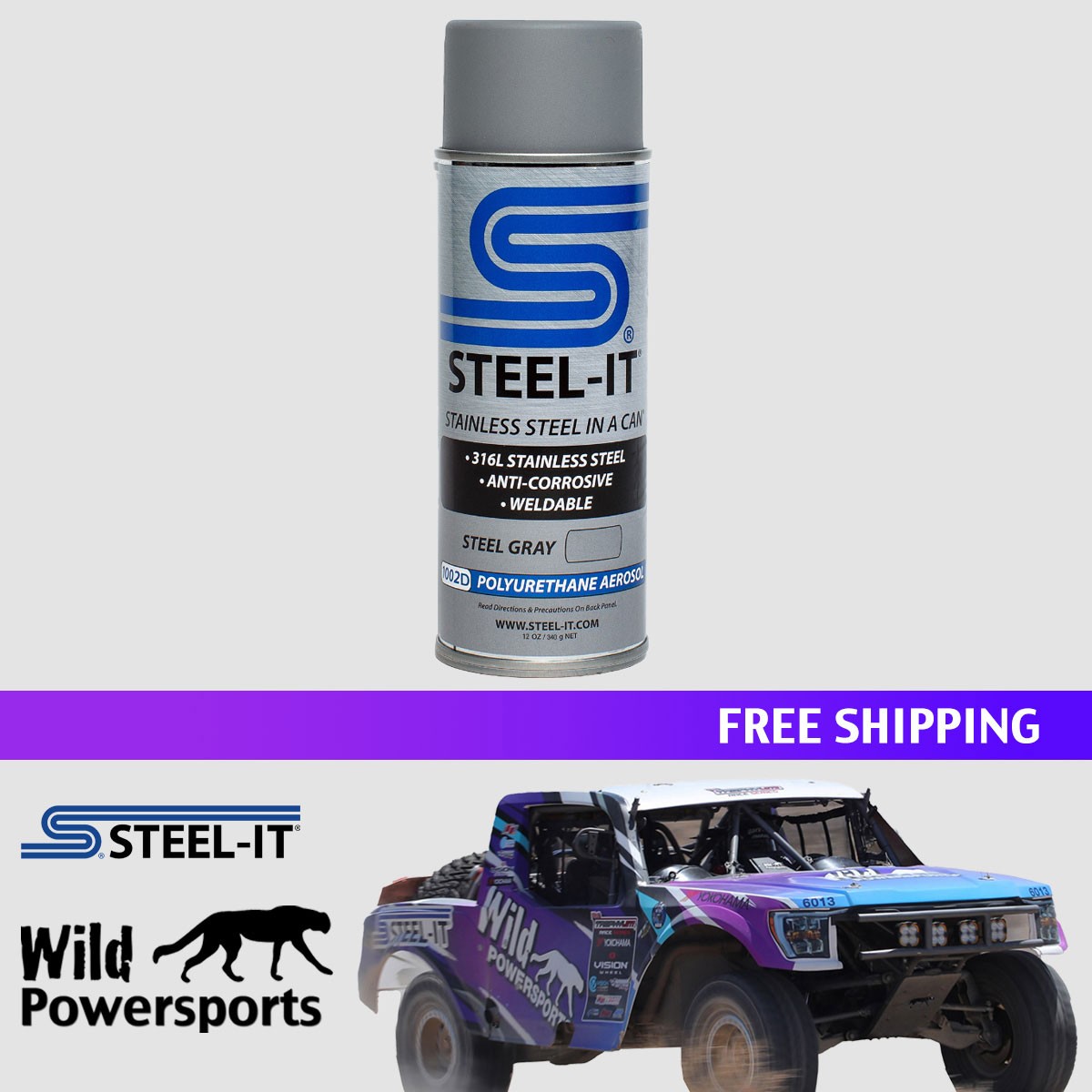 STEEL-IT Gray Polyurethane 1002D (12oz Spray Can)