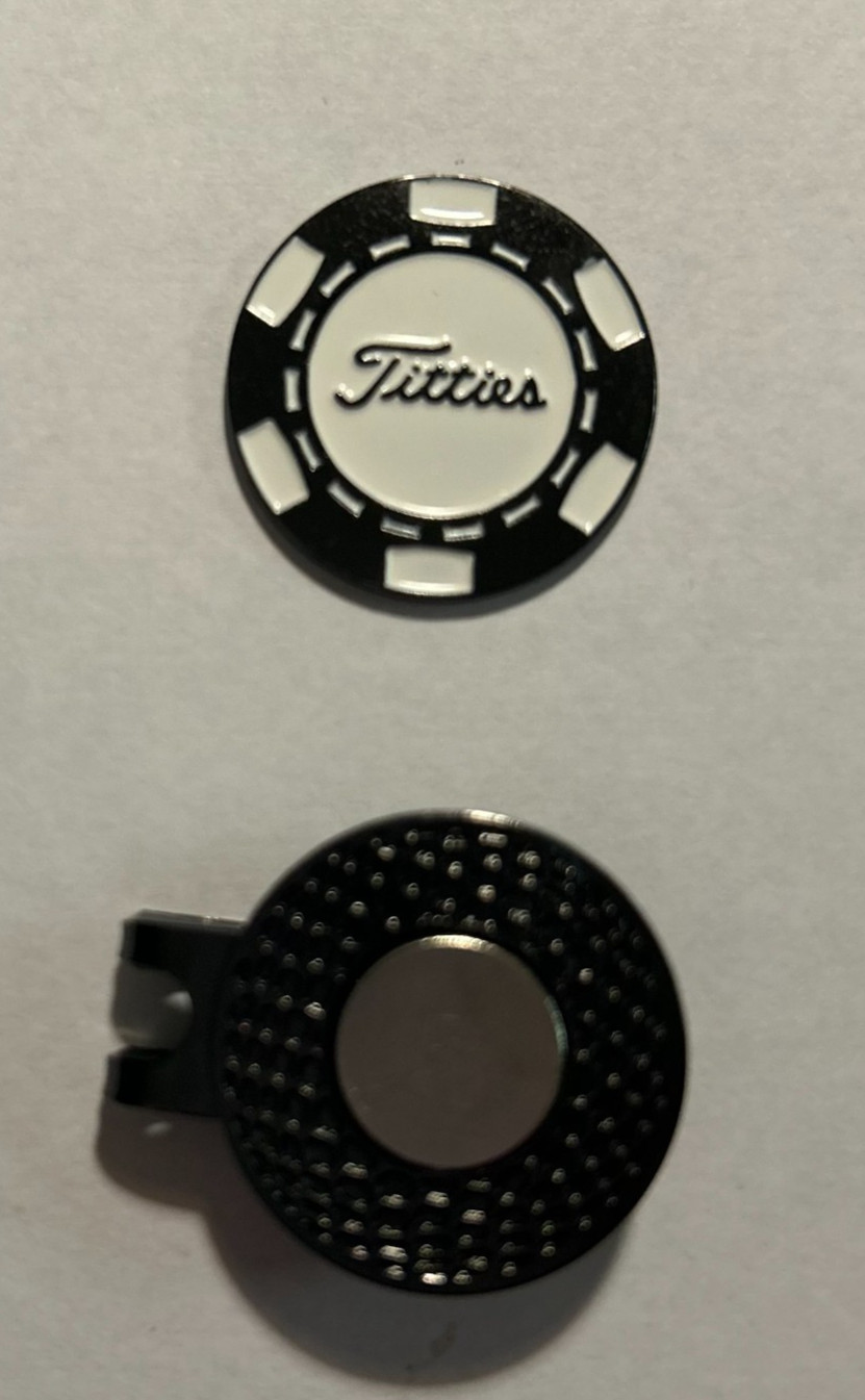 "Titties" Funny Doubletake Golf Ball Markers with Magnetic Hat Clips