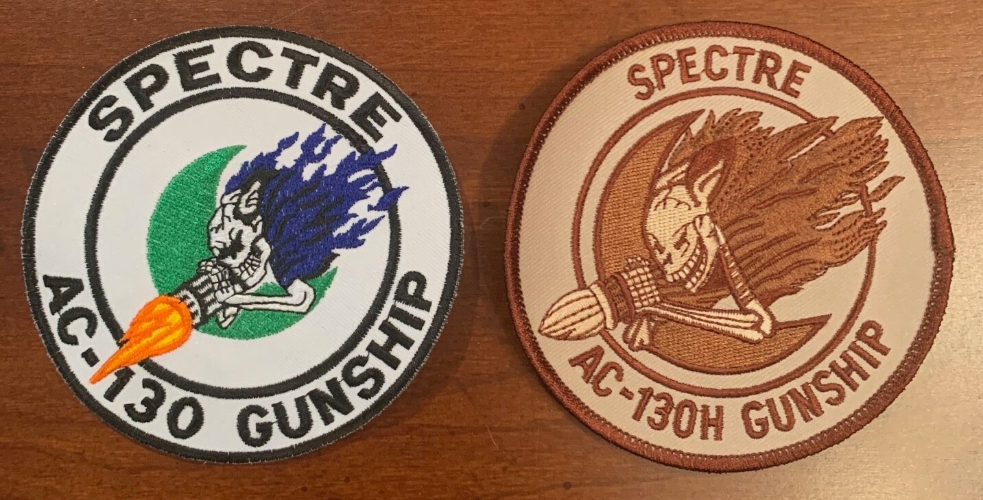2 x USAF AC-130H Spectre Gunship Patches  Vietnam  Afghanistan AFSOC US seller