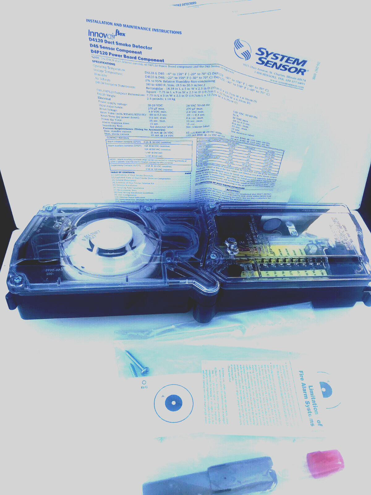 INNOVAIR-System Sensor Innovair D4120, 4-wire P/E Low-Flow Duct Smoke Detector