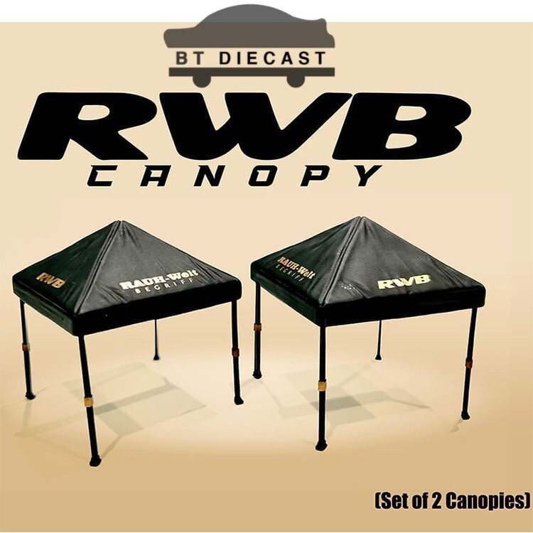 AMERICAN DIORAMA 1/64 DIECAST 2 PACK CANOPY SET RWB BLACK AD-2418