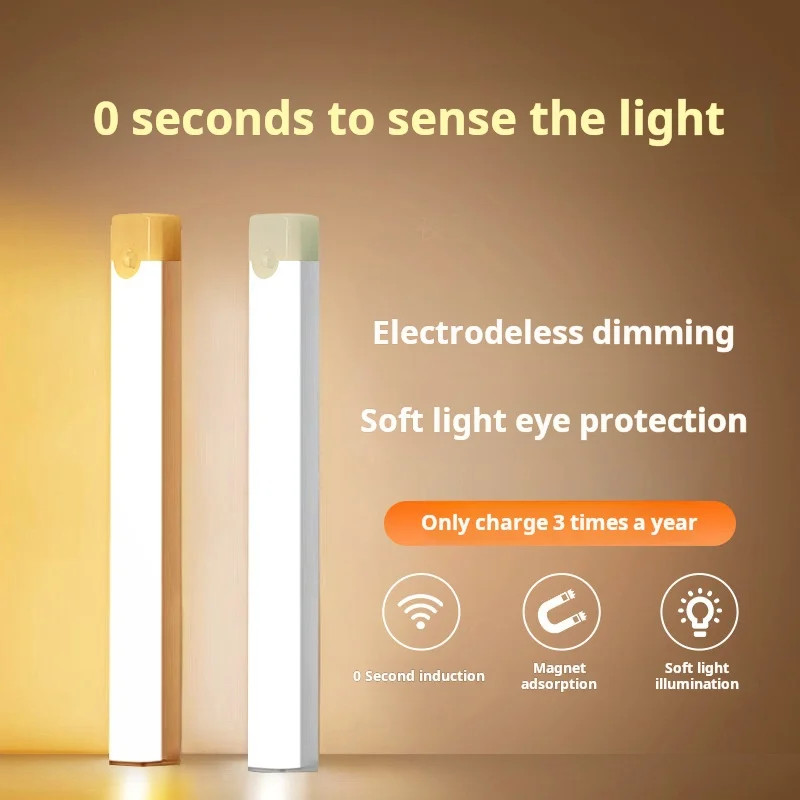 Wireless Rechargeable LED Motion Sensor Cabinet Light Closet Kitchen Night Lamp