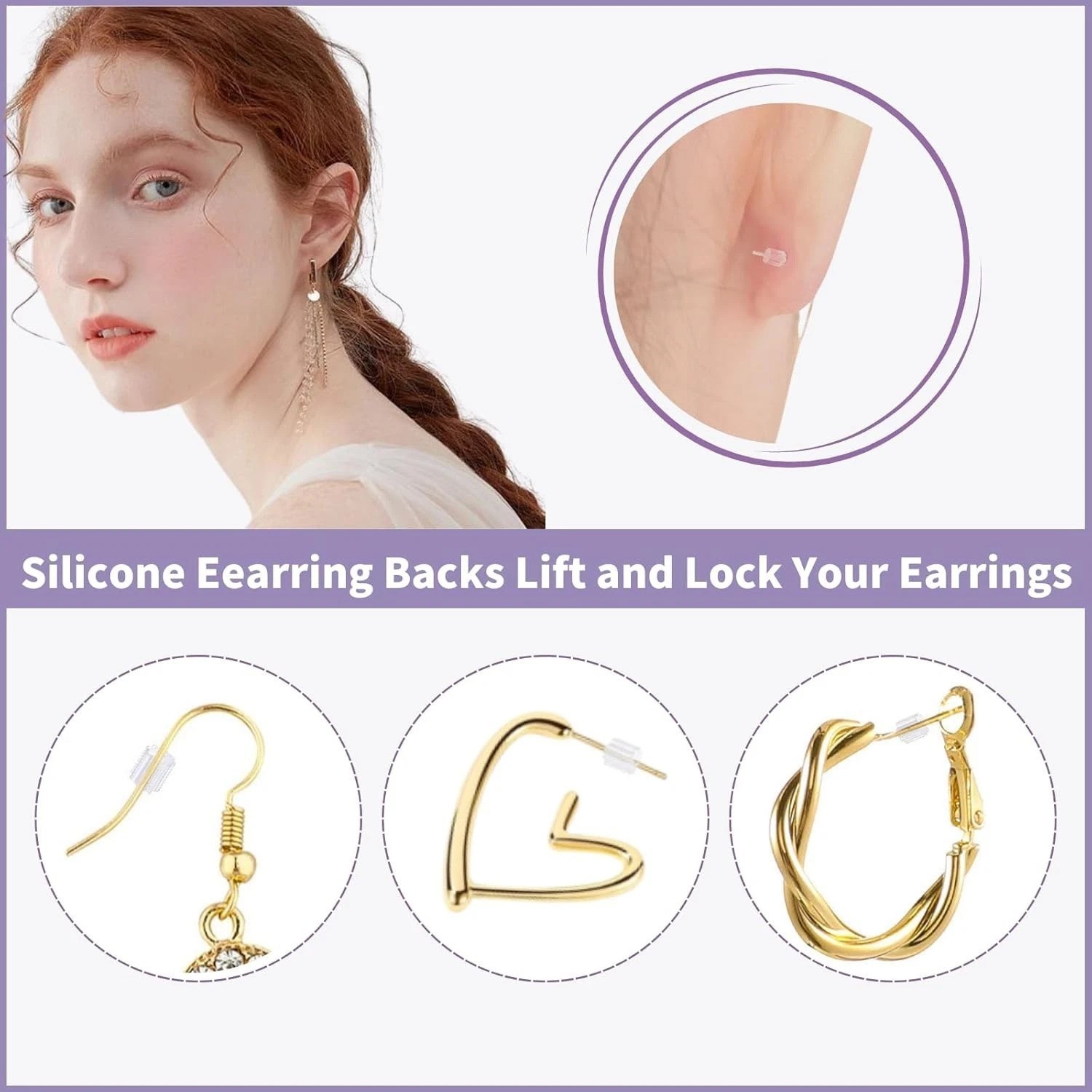 200 Silicone Earring Backs - Lightweight, Invisible & Perfect for DIY Projects