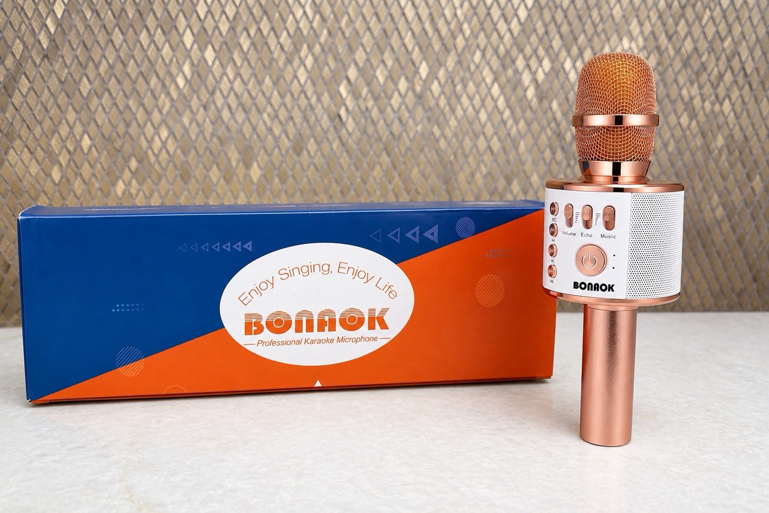 BONAOK Wireless Bluetooth Karaoke Microphone, 3-in-1 Portable Handheld Mic