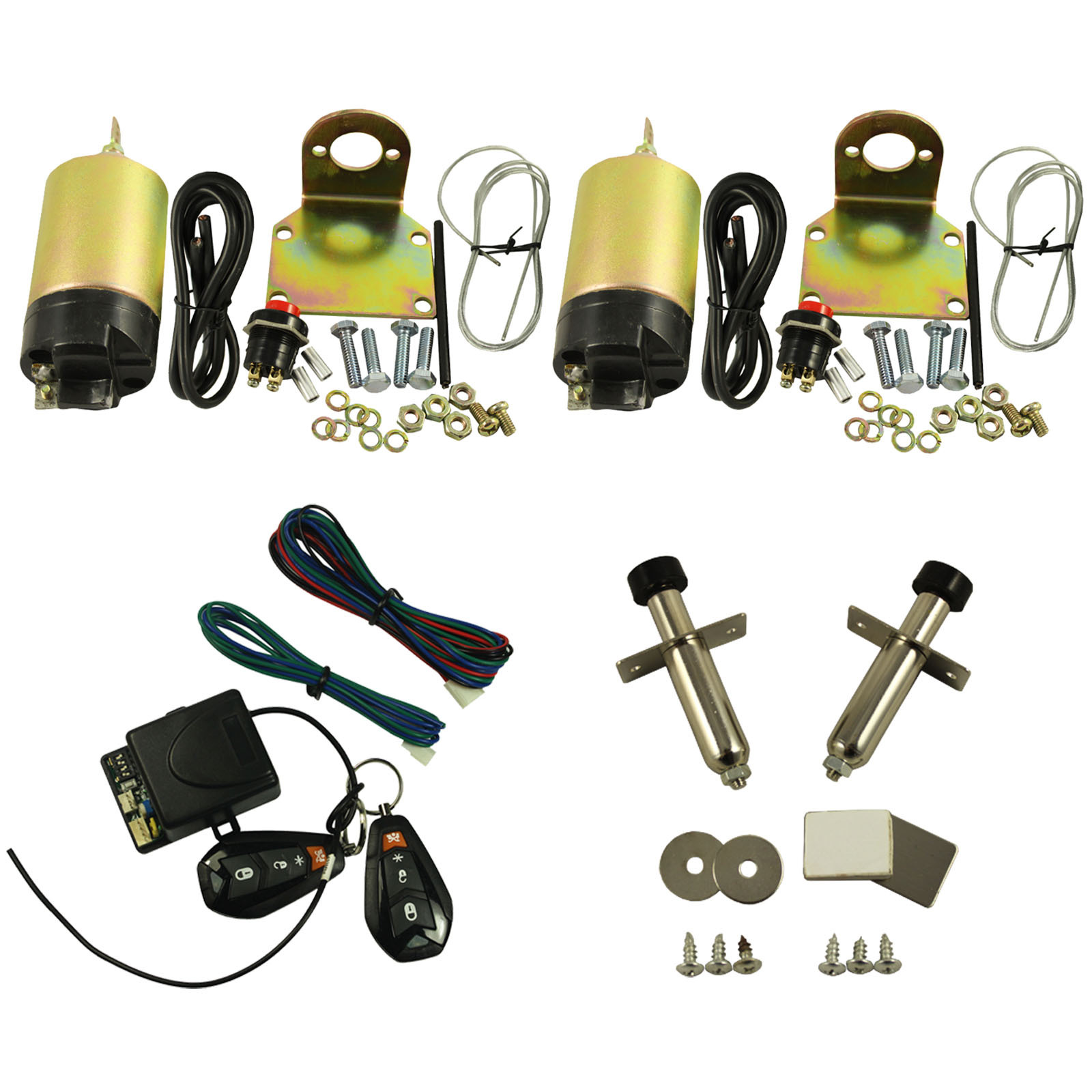 100lb 2 Door Shaved Door Handle Kit Popper Solenoid Street Rat Hot Rod Car Truck