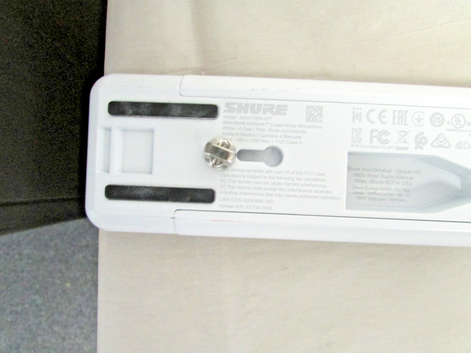 Shure MXA710W-4FT (White) Microflex Wireless UNIT ONLY