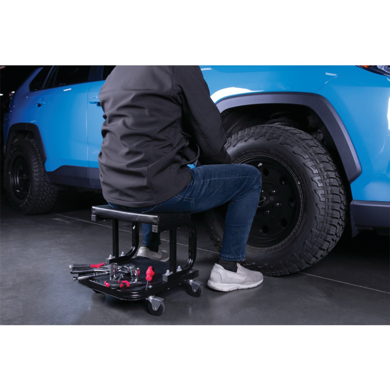 Performance Tool W85007 250 lb Rectangular Creeper Seat with Tool Tray