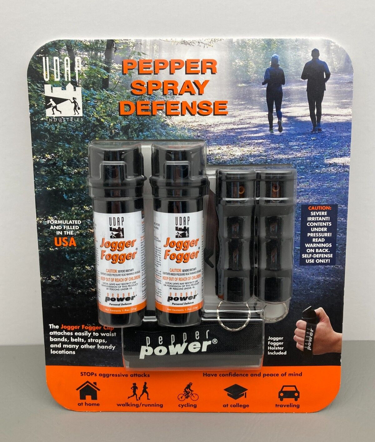UDAP Pepper Spray Defense Jogger Fogger 5 Piece Kit NEW Exp 2025 FREE SHIPPING