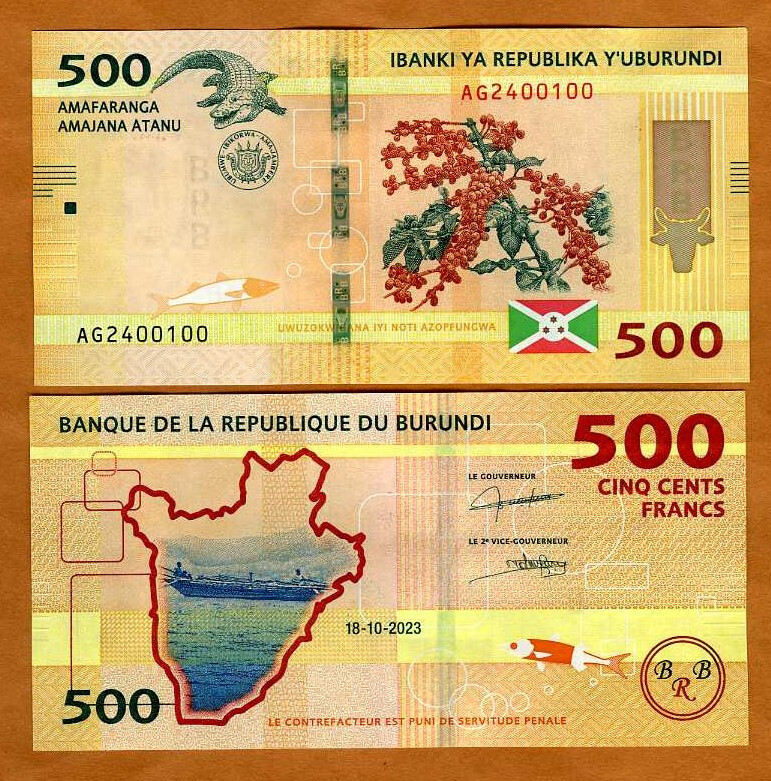 Burundi, 500 Francs, 2023, P-50c, UNC New Signature