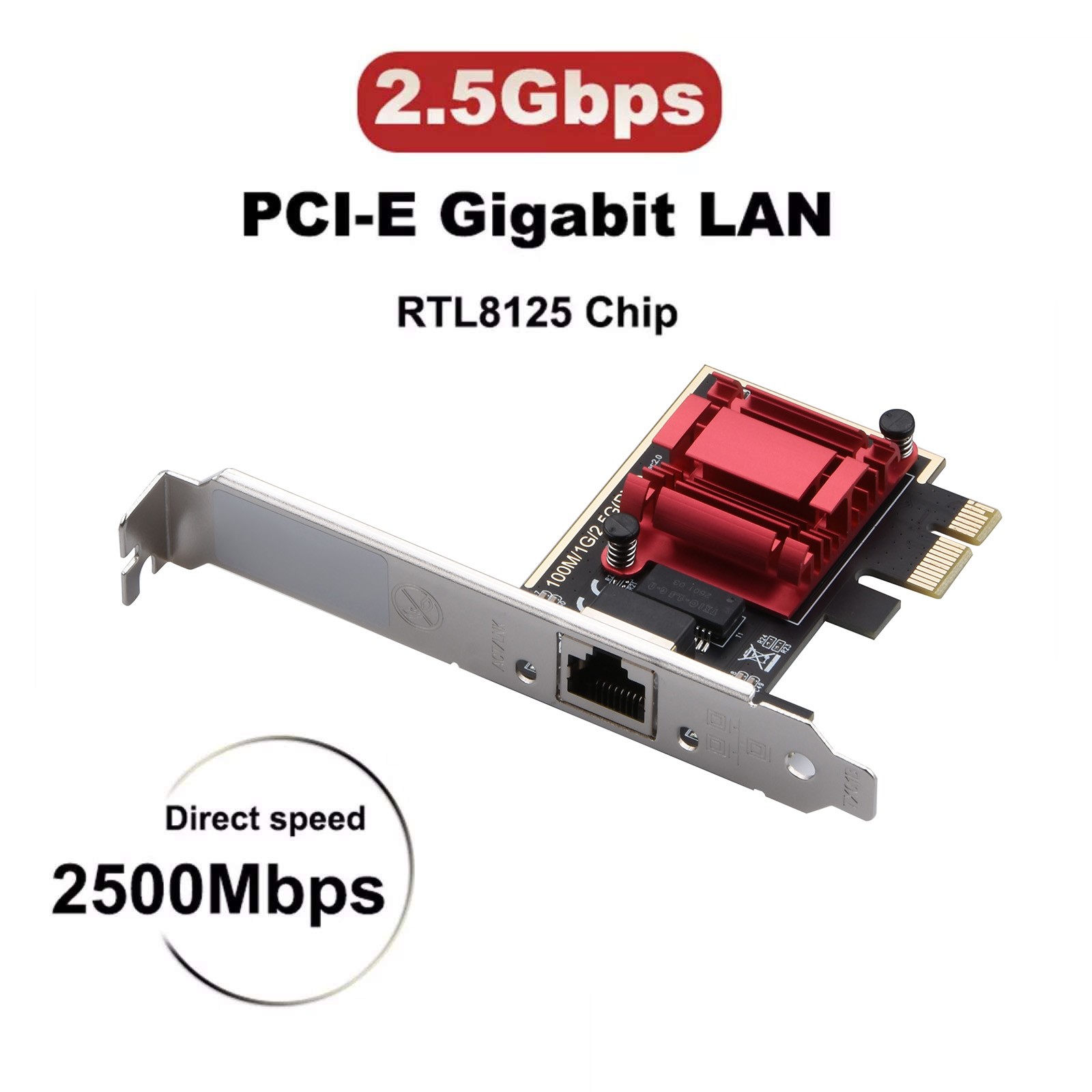 Network Adapter Card 2.5G PCI-E To RJ45 RTL8125 Computer Modification Accessory