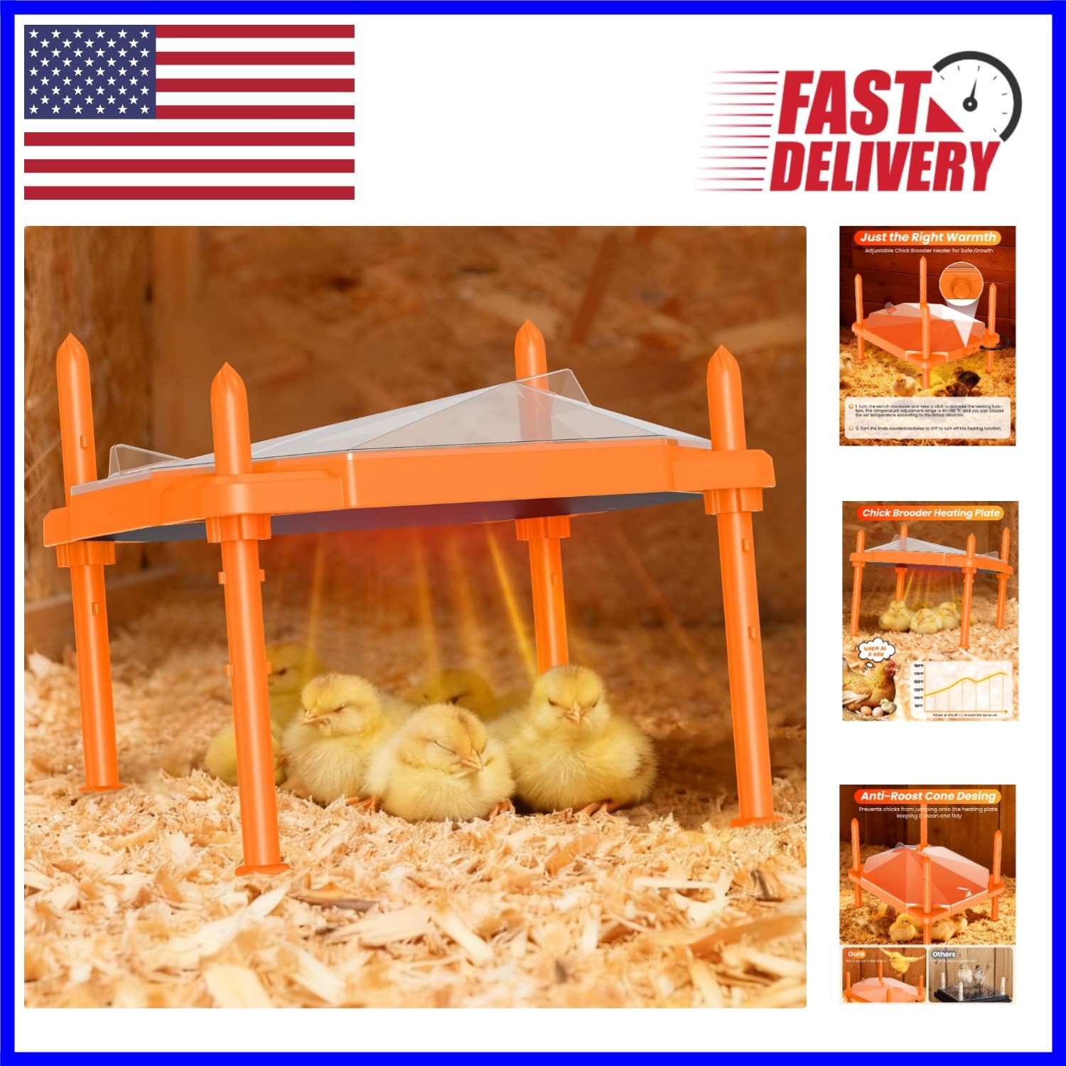 Chick Brooder Heating Plate 14"x11" - Adjustable Warmth for 18-22 Chicks
