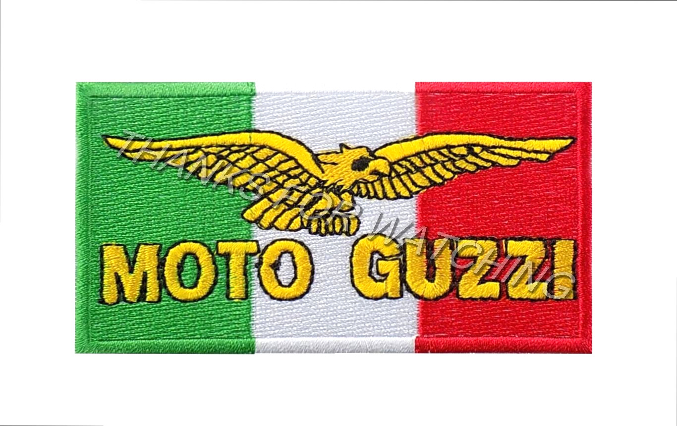 MOTO GUZZI EAGLE 100% EMBROIDERED PATCH IRON/SEW ON 3-3/4"x 2" MOTORCYCLES GRISO