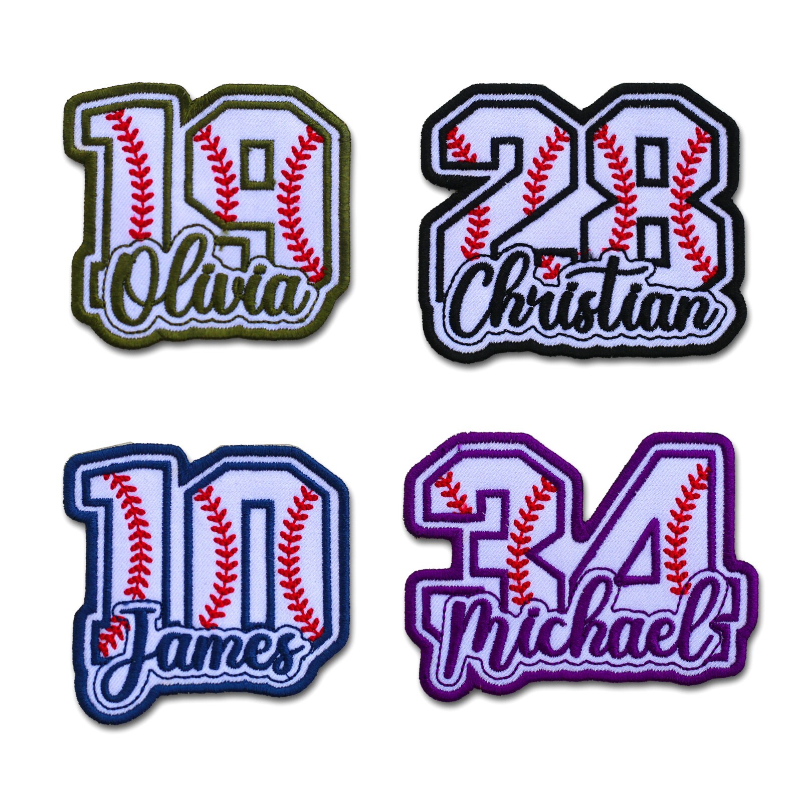 Personalized Baseball Name Patches - Custom Baseball Number Patch Iron on