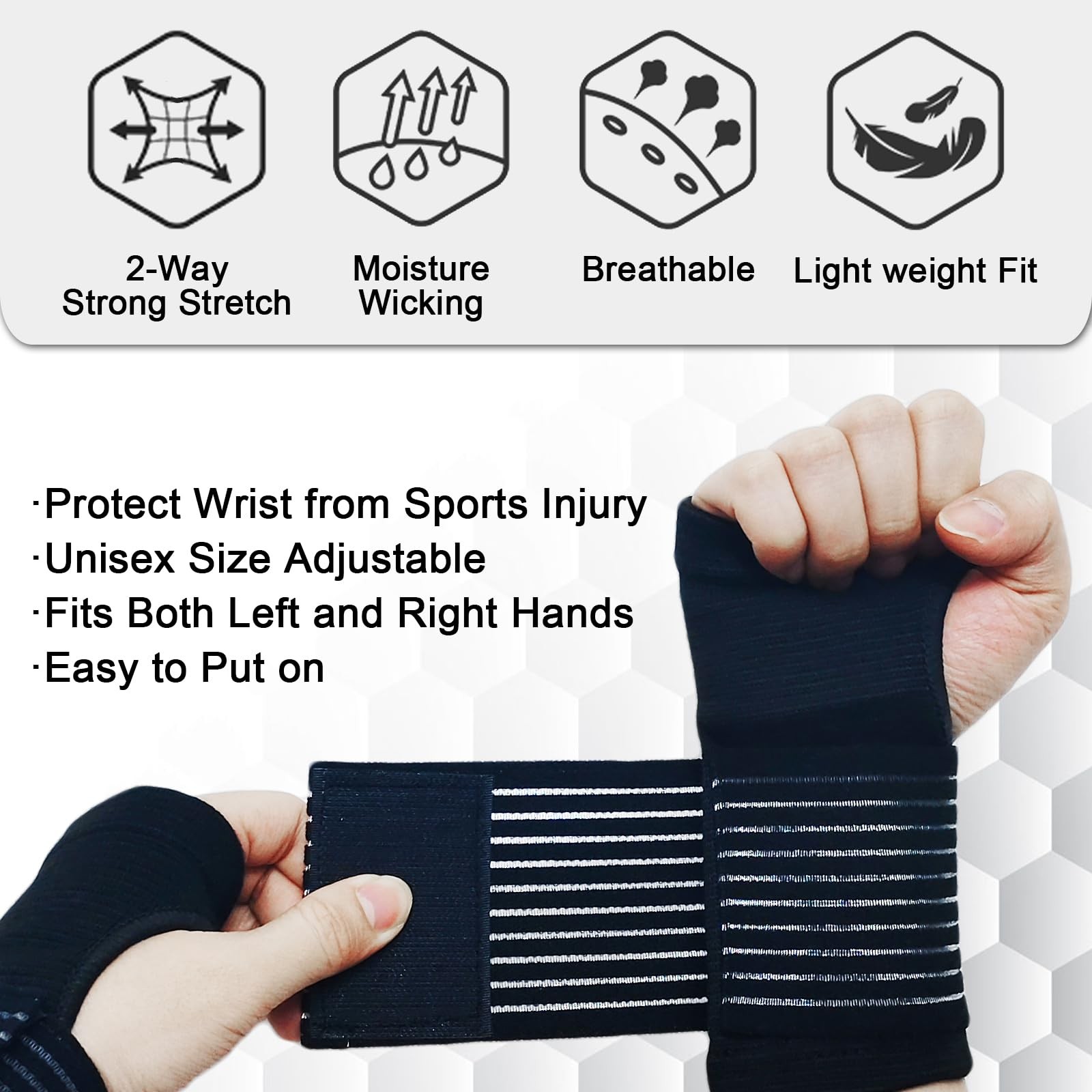 WOXVM 2 Pack Wrist Brace, Compression Support Splint for Women Men,...