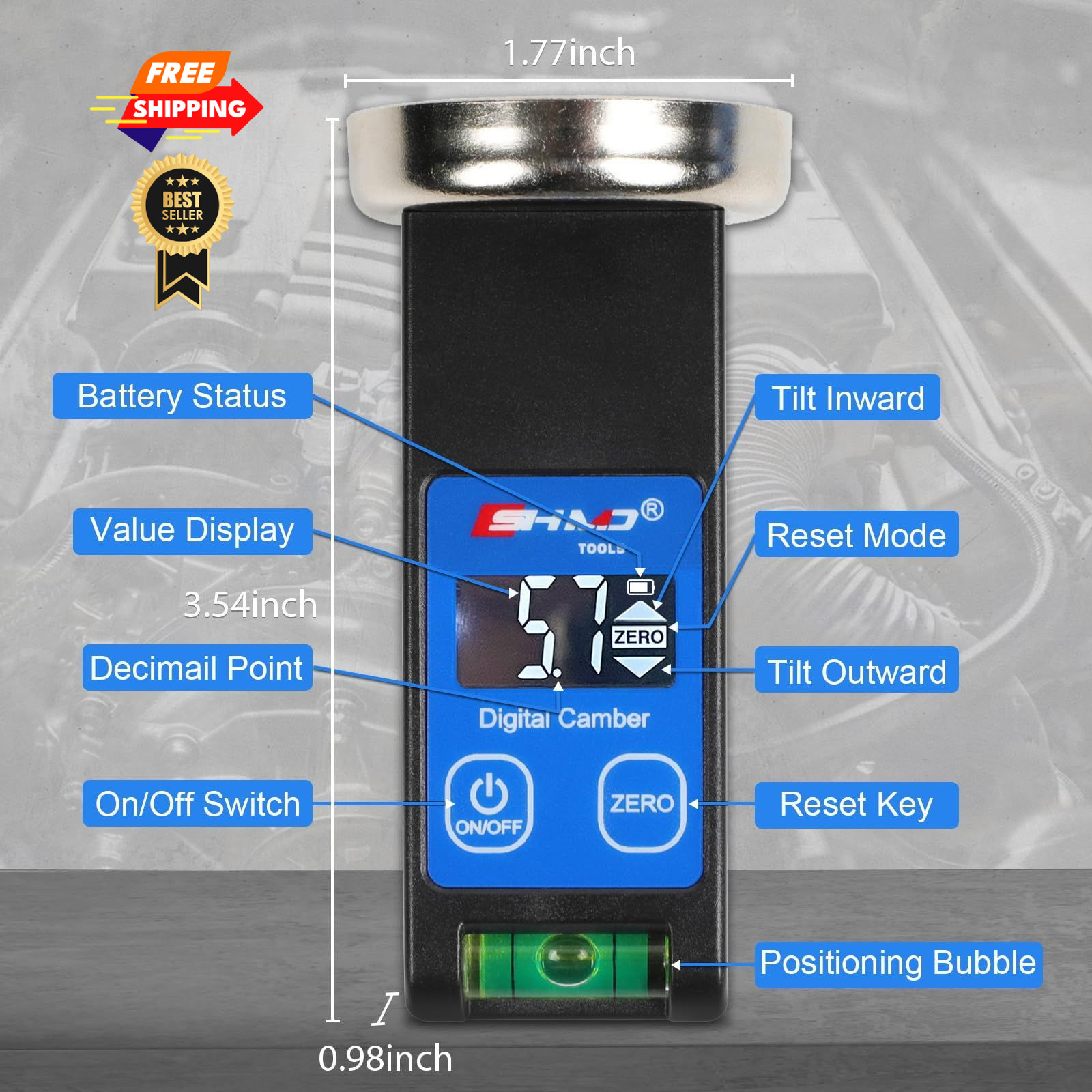 Universal Camber Gauge Digital Wheel Alignment Tool
