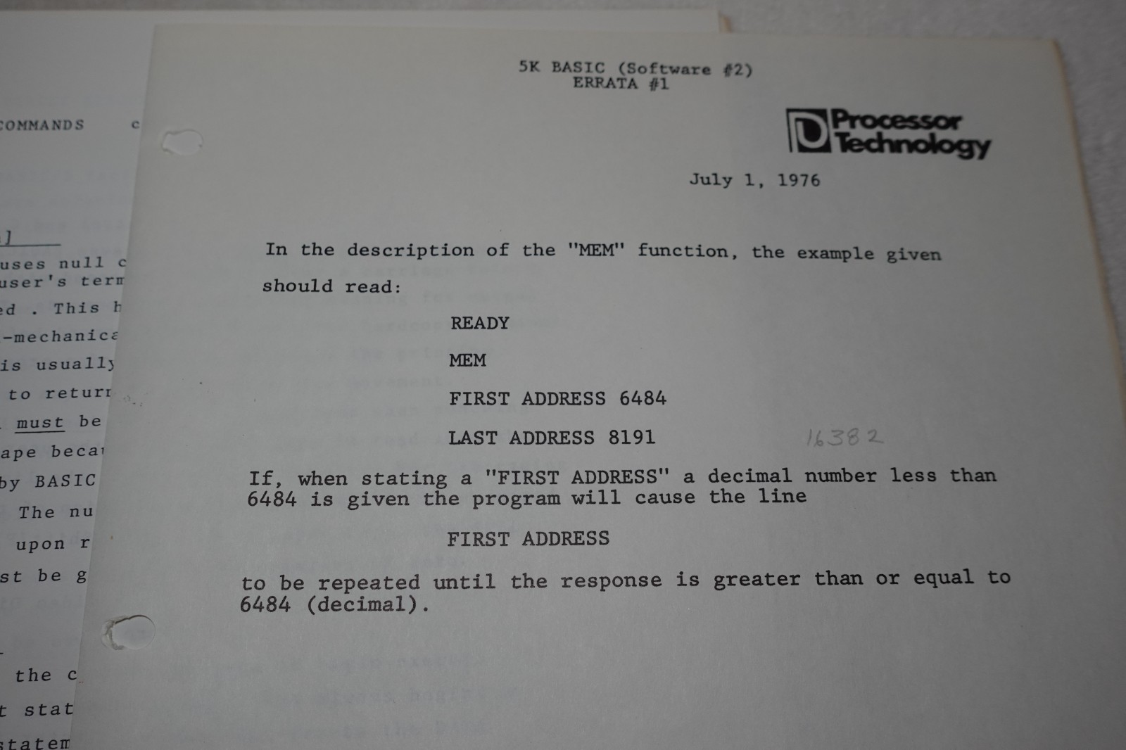 5K Basic Manual Software #2 Processor Technology 1976 Original Publication