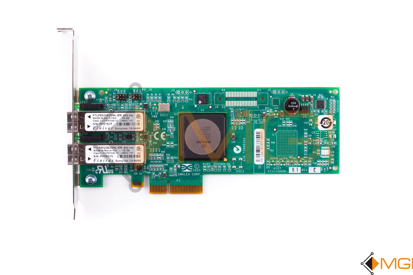 HP EMULEX CORP LPE11002 4Gb DUAL CHANNEL PCI-e FIBRE CHANNEL CARD HIGH PROFILE