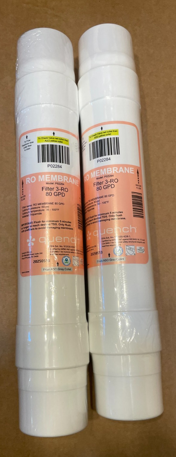 2 pack Quench RO Membrane Filter #3-RO P02284 **NEW SEALED**