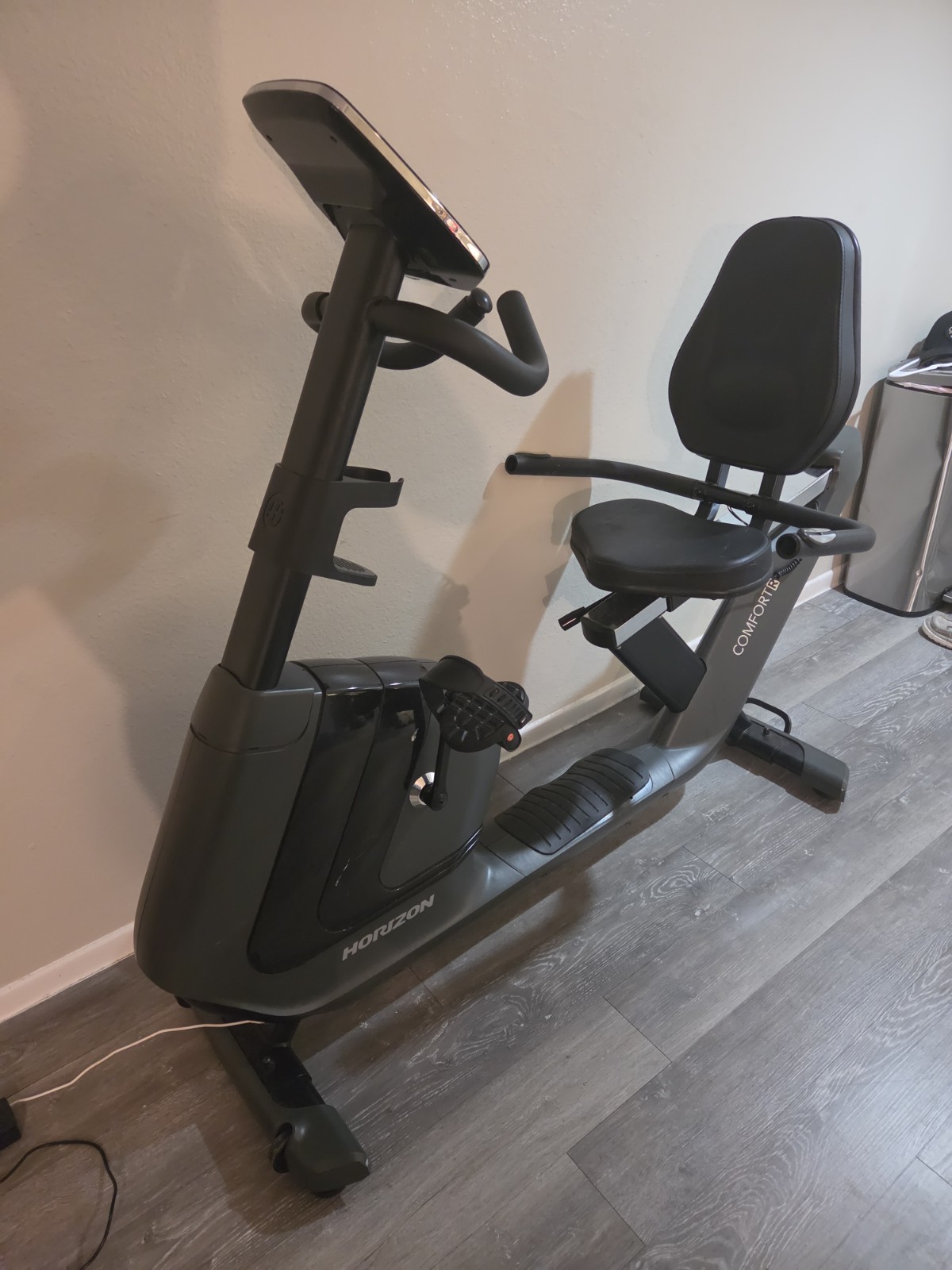 Horizon Fitness Comfort R Recumbent Exercise Bike, 10 Programs, Black/Gray