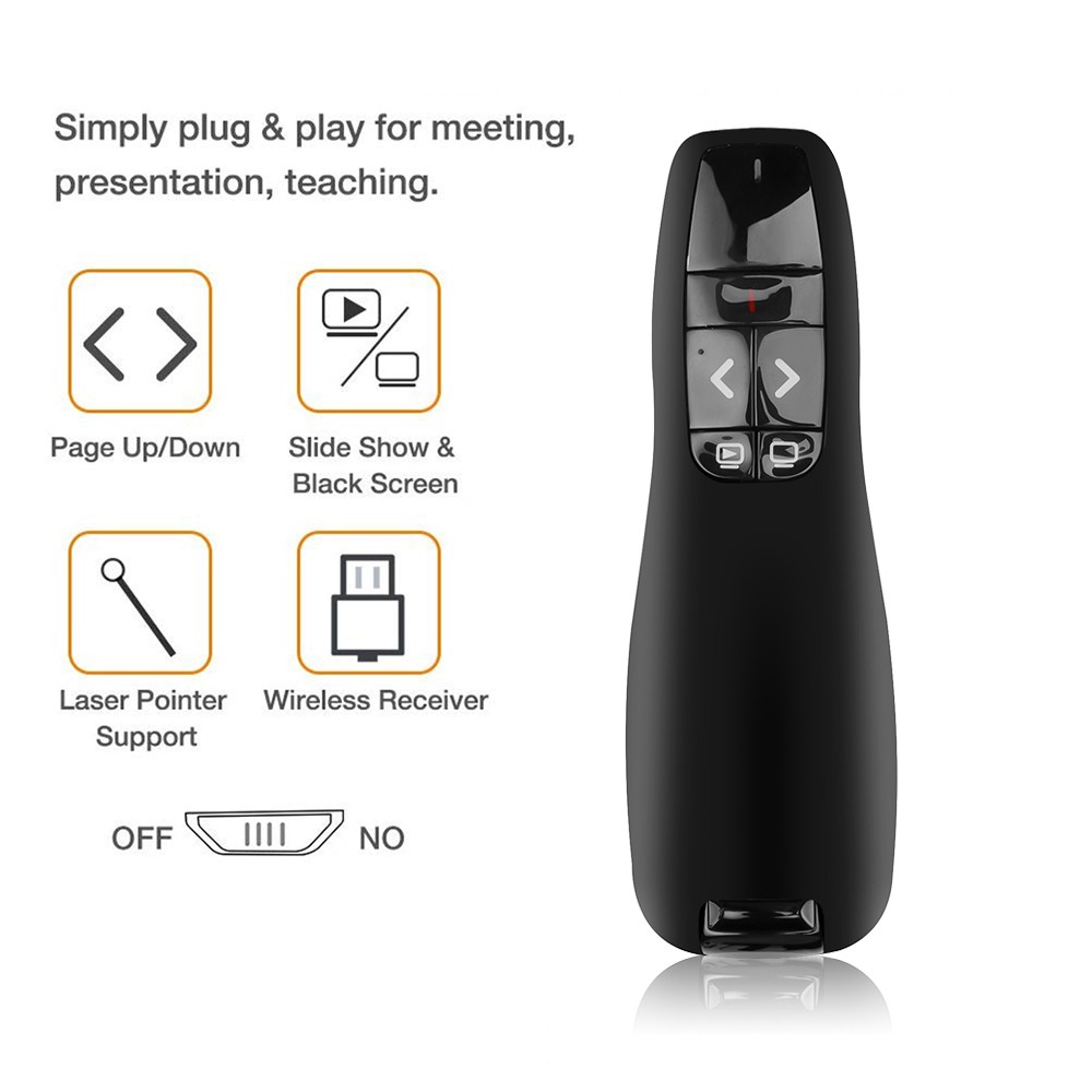 R400 2.4Ghz Wireless USB Receiver Pointer Pen Remote Control for Presentation