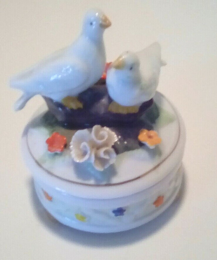 Trinket Dish with Doves