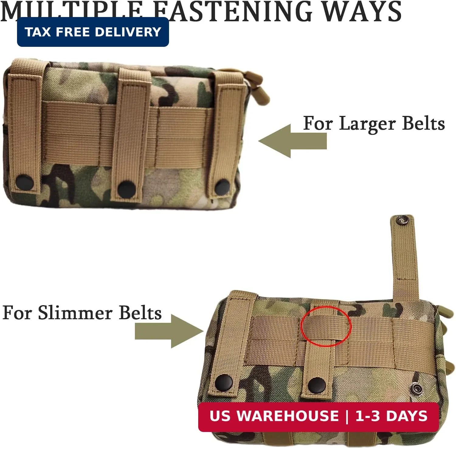 Tactical Molle Admin Pouch, Multi-Purpose Laser-Cut EDC Military Tool Pouch Bag