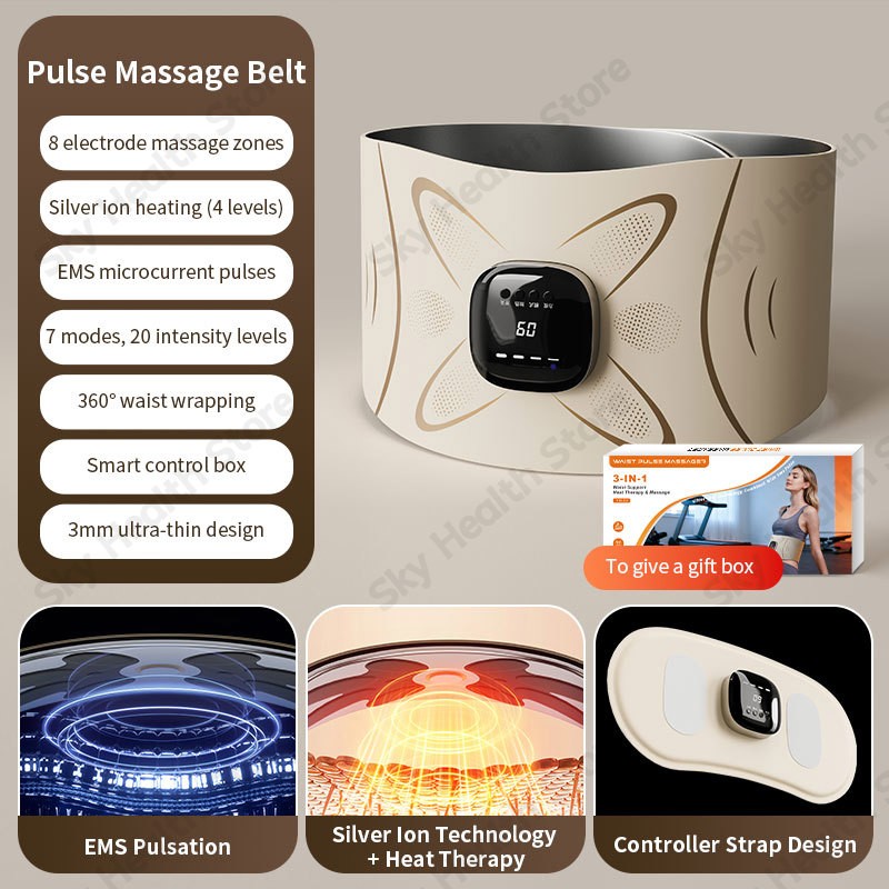 Ab Stimulator Muscle Toner - Heating & Massage Functions，Abdominal Toning Device