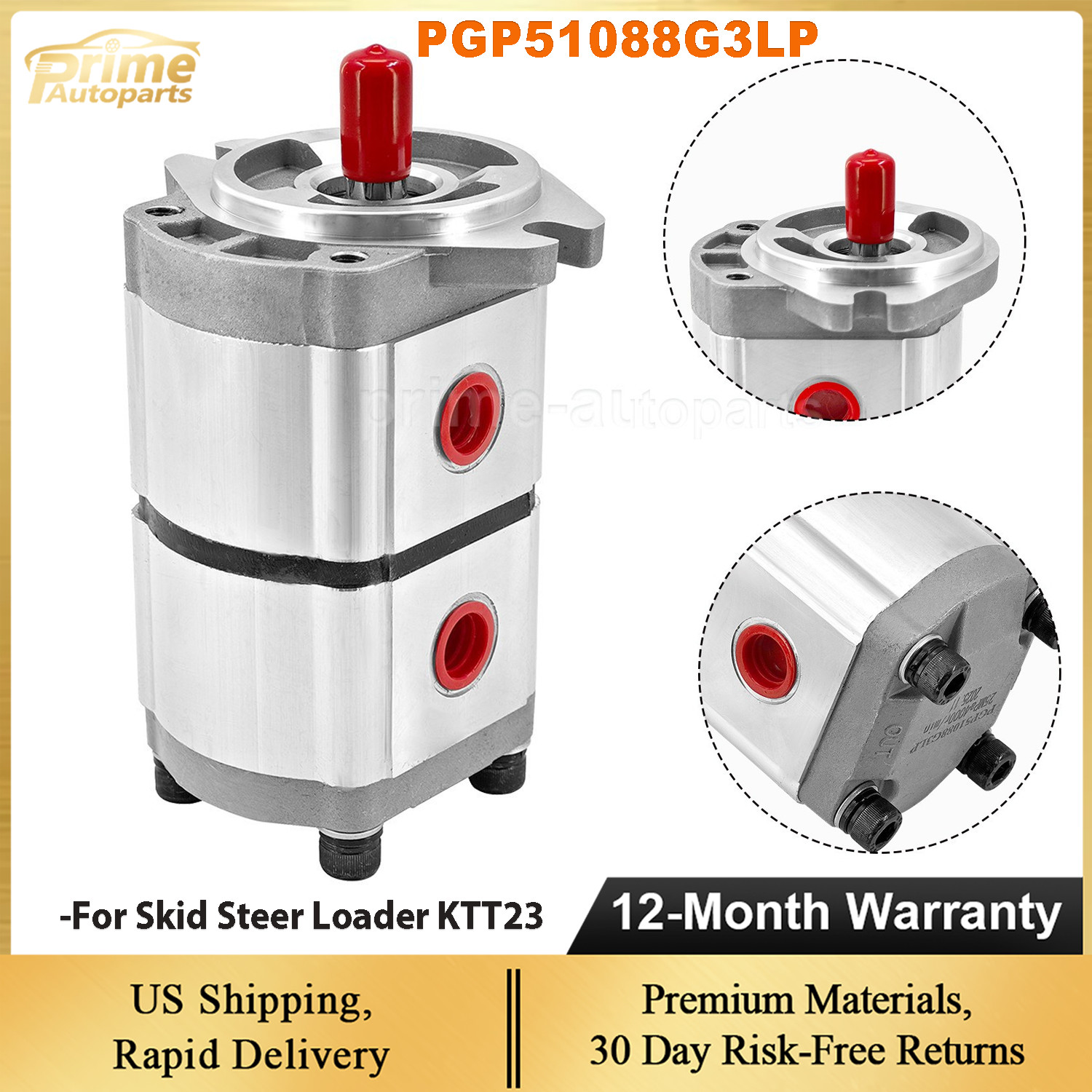 Two-Section Hydraulic Gear Pump PGP51088G3LP For AGT Skid Steer Loader KTT23 New